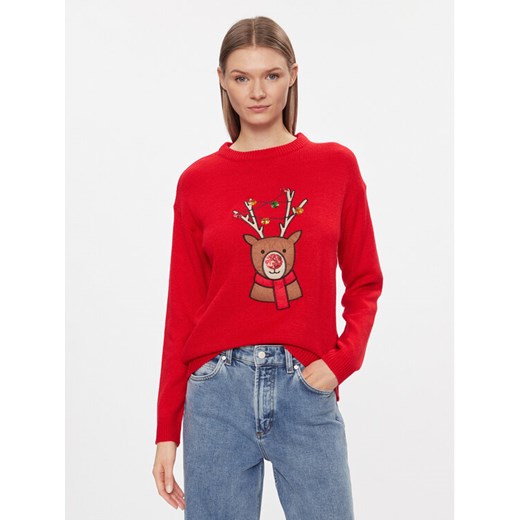 Brave Soul Sweter LKX-230RONNI Czerwony Regular Fit ze sklepu MODIVO w kategorii Swetry damskie - zdjęcie 182638250