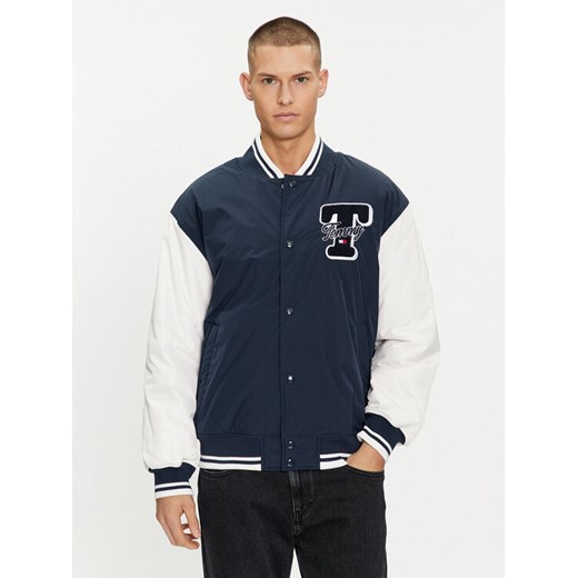 Tommy Jeans Kurtka bomber Colorblock Varsity DM0DM18702 Granatowy Regular Fit ze sklepu MODIVO w kategorii Kurtki męskie - zdjęcie 182638393