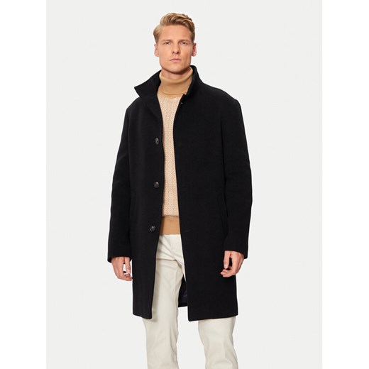 Tommy Hilfiger Płaszcz wełniany MW0MW37956 Czarny Regular Fit ze sklepu MODIVO w kategorii Płaszcze męskie - zdjęcie 182638440