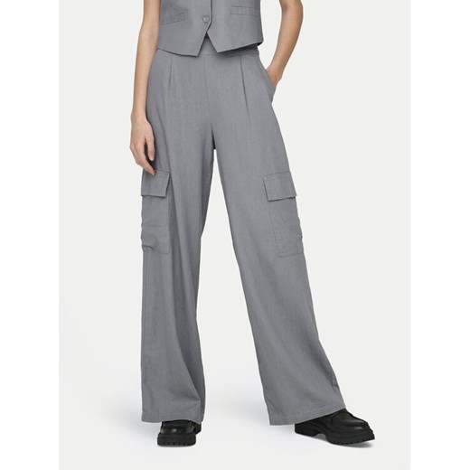 JDY Spodnie materiałowe Say 15325001 Szary Wide Leg ze sklepu MODIVO w kategorii Spodnie damskie - zdjęcie 182638443