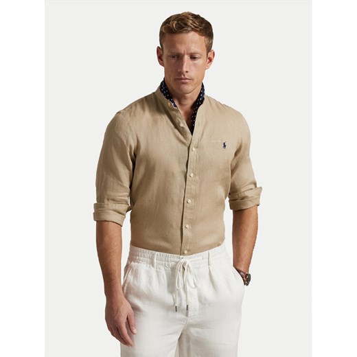 Polo Ralph Lauren Koszula 710968925004 Beżowy Slim Fit ze sklepu MODIVO w kategorii Koszule męskie - zdjęcie 182638444