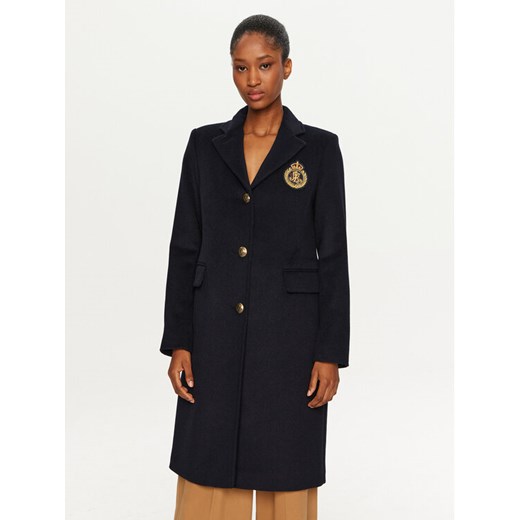 LAUREN RALPH LAUREN Płaszcz wełniany 297958509002 Granatowy Regular Fit ze sklepu MODIVO w kategorii Płaszcze damskie - zdjęcie 182638464