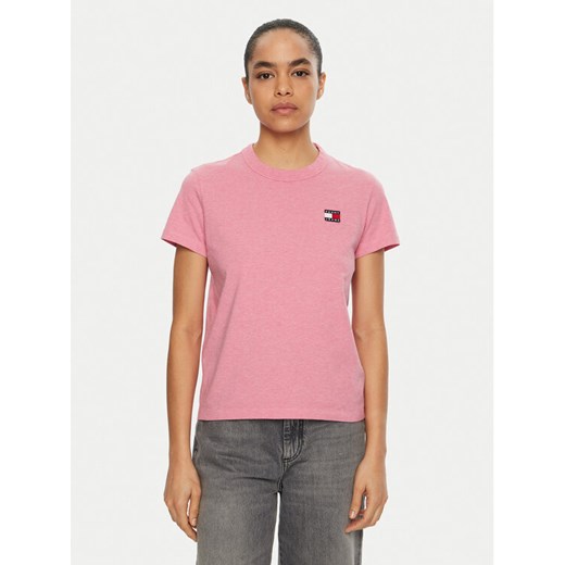 Tommy Jeans T-Shirt DW0DW20153 Różowy Regular Fit ze sklepu MODIVO w kategorii Bluzki damskie - zdjęcie 182638821