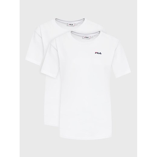 Fila Komplet 2 t-shirtów Bari FAW0139 Biały Regular Fit ze sklepu MODIVO w kategorii Bluzki damskie - zdjęcie 182639044