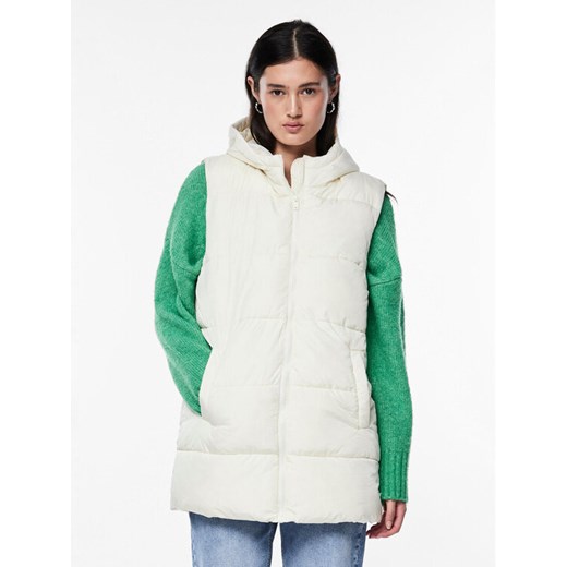 Pieces Bezrękawnik 17115628 Écru Regular Fit ze sklepu MODIVO w kategorii Kamizelki damskie - zdjęcie 182639113