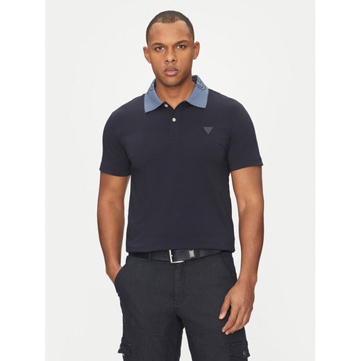 Guess Polo M5GP66 J1314 Niebieski Regular Fit ze sklepu MODIVO w kategorii T-shirty męskie - zdjęcie 182639240