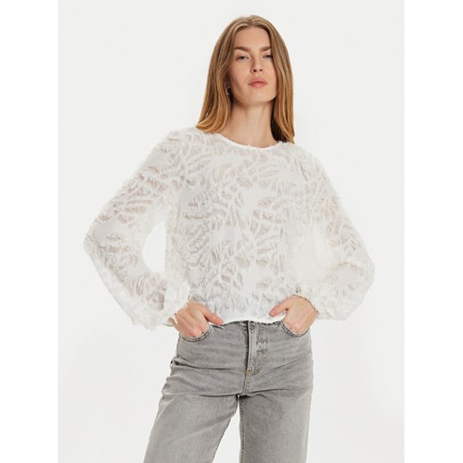 Gina Tricot Bluzka 23424 Biały Regular Fit ze sklepu MODIVO w kategorii Bluzki damskie - zdjęcie 182639300