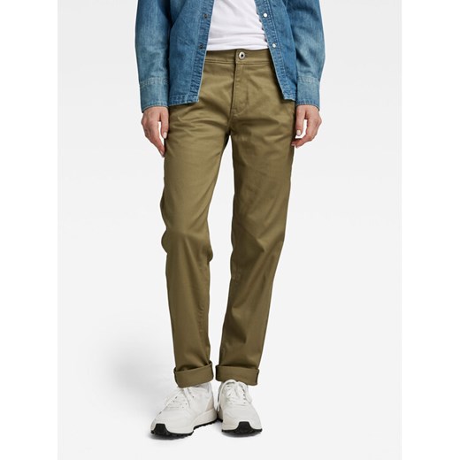 G-Star Raw Chinosy D22539-C072-B212 Zielony Boyfriend Fit ze sklepu MODIVO w kategorii Spodnie damskie - zdjęcie 182639311