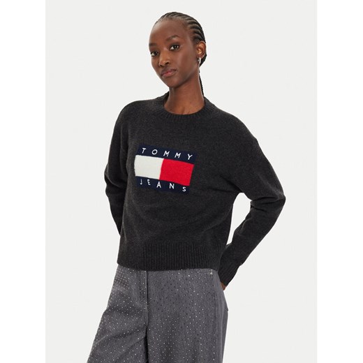 Tommy Jeans Sweter Flag DW0DW18681 Czarny Relaxed Fit Tommy Jeans L MODIVO