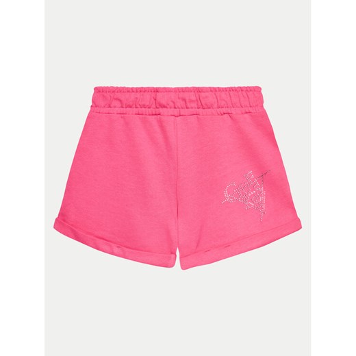 Guess Szorty materiałowe J4GD13 KA6R3 Różowy Regular Fit ze sklepu MODIVO w kategorii Spodenki dziewczęce - zdjęcie 182639600