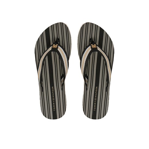 Tommy Hilfiger Japonki Im Th Print Beach Sandal FW0FW08370 Czarny ze sklepu MODIVO w kategorii Klapki damskie - zdjęcie 182639752