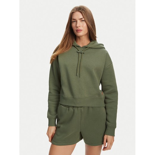 Hunter Bluza Liza HARW0044242 Khaki Cropped Fit ze sklepu MODIVO w kategorii Bluzy damskie - zdjęcie 182639811