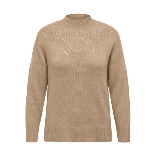 ONLY Carmakoma Golf 15296580 Beżowy Regular Fit ze sklepu MODIVO w kategorii Swetry damskie - zdjęcie 182640081