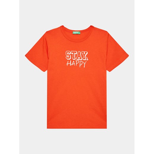 United Colors Of Benetton T-Shirt 3096G109K Czerwony Regular Fit ze sklepu MODIVO w kategorii T-shirty chłopięce - zdjęcie 182640083