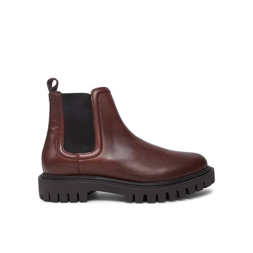 Tommy Hilfiger Sztyblety Casual Hilfiger Chunky Lth Chels FM0FM05197 Brązowy ze sklepu MODIVO w kategorii Buty zimowe męskie - zdjęcie 182640161