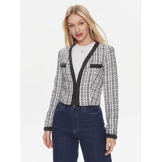 Guess Marynarka Tosca Braid Boucle J W4RN38 WFWV2 Czarny Regular Fit ze sklepu MODIVO w kategorii Marynarki damskie - zdjęcie 182640180