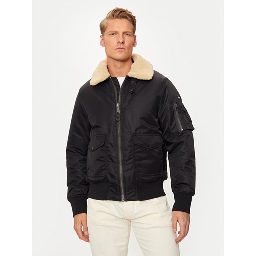 SCHOTT N.Y.C. Kurtka bomber OHARARS Czarny Regular Fit ze sklepu MODIVO w kategorii Kurtki męskie - zdjęcie 182640201