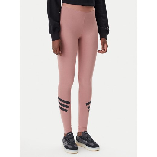 adidas Legginsy Future Icons 3-Stripes JE0223 Różowy Slim Fit ze sklepu MODIVO w kategorii Spodnie damskie - zdjęcie 182640280