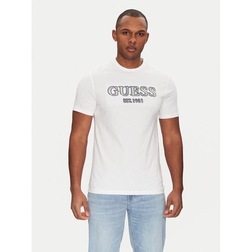Guess T-Shirt M5GI07 I3Z14 Biały Slim Fit ze sklepu MODIVO w kategorii T-shirty męskie - zdjęcie 182640423
