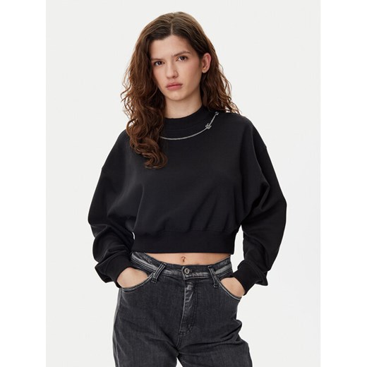 HUGO Bluza Dewita 50530446 Czarny Oversize ze sklepu MODIVO w kategorii Bluzy damskie - zdjęcie 182640430