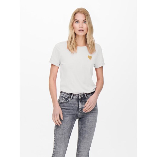 ONLY T-Shirt Kita 15244714 Biały Regular Fit ze sklepu MODIVO w kategorii Bluzki damskie - zdjęcie 182640442