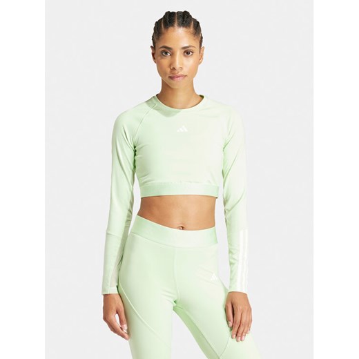 adidas Koszulka techniczna Hyperglam Training IN6776 Zielony Slim Fit ze sklepu MODIVO w kategorii Bluzki damskie - zdjęcie 182640502