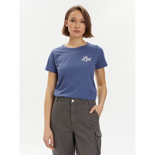 Lee T-Shirt 112350225 Granatowy Slim Fit ze sklepu MODIVO w kategorii Bluzki damskie - zdjęcie 182640602