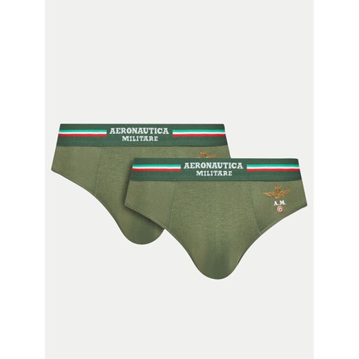 Aeronautica Militare Komplet 2 par slipów AM1USL001 Khaki ze sklepu MODIVO w kategorii Majtki męskie - zdjęcie 182640681