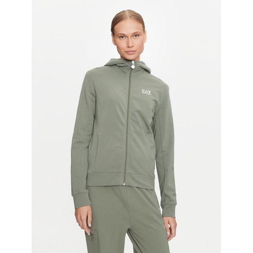 EA7 Emporio Armani Bluza 6DTM10 TJZEZ Zielony Regular Fit ze sklepu MODIVO w kategorii Bluzy damskie - zdjęcie 182640751