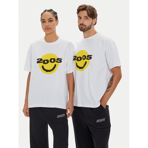 2005 T-Shirt Unisex Smiley Biały Regular Fit ze sklepu MODIVO w kategorii T-shirty męskie - zdjęcie 182640762