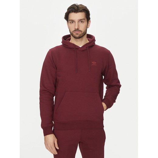 adidas Bluza Trefoil Essentials JD2403 Bordowy Regular Fit ze sklepu MODIVO w kategorii Bluzy męskie - zdjęcie 182640842