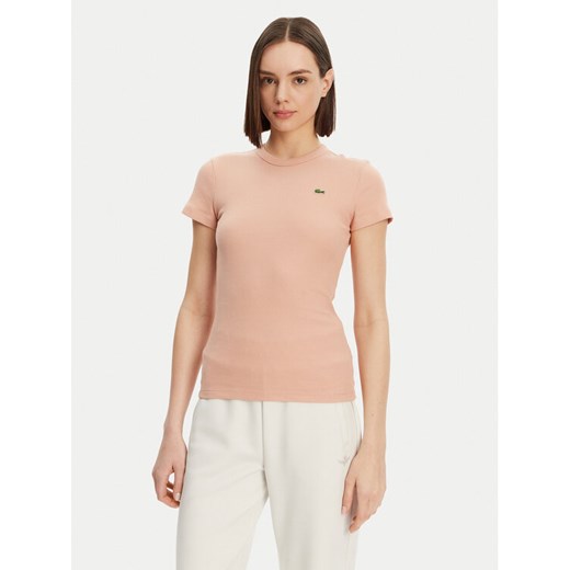 Lacoste T-Shirt TF5538 Pomarańczowy Slim Fit ze sklepu MODIVO w kategorii Bluzki damskie - zdjęcie 182640880