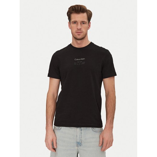 Calvin Klein T-Shirt Editorial Logo K10K114172 Czarny Regular Fit ze sklepu MODIVO w kategorii T-shirty męskie - zdjęcie 182640910