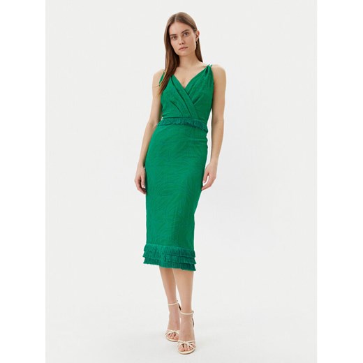 Simona Corsellini Sukienka koktajlowa P25CPAB02001 Zielony Slim Fit ze sklepu MODIVO w kategorii Sukienki - zdjęcie 182640911
