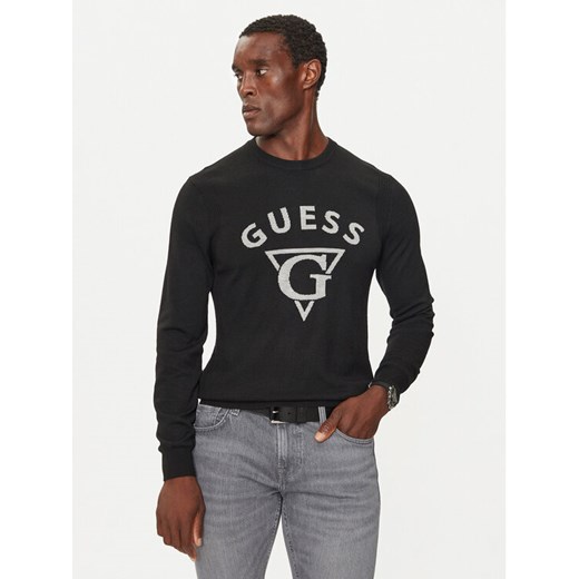 Guess Sweter M4BR06 Z3H82 Czarny Regular Fit ze sklepu MODIVO w kategorii Swetry męskie - zdjęcie 182640923