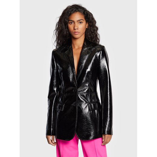 MSGM Marynarka 3341MDG01 227604 Czarny Regular Fit ze sklepu MODIVO w kategorii Marynarki damskie - zdjęcie 182640931
