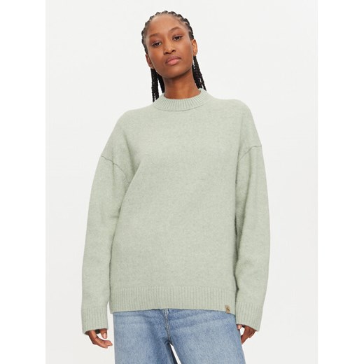Calvin Klein Sweter J20J224636 Zielony Regular Fit ze sklepu MODIVO w kategorii Swetry damskie - zdjęcie 182640950