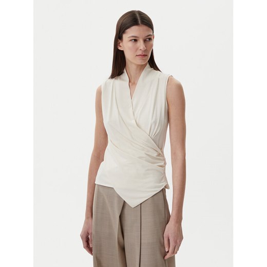BOSS Bluzka Euana 50537768 Écru Regular Fit ze sklepu MODIVO w kategorii Bluzki damskie - zdjęcie 182640964