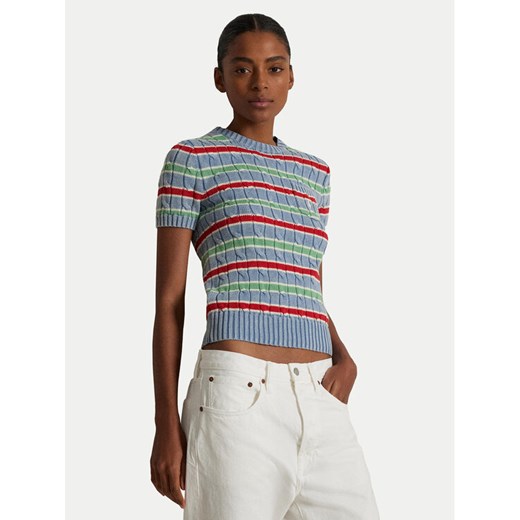 Polo Ralph Lauren Sweter 211965755001 Niebieski Slim Fit ze sklepu MODIVO w kategorii Swetry damskie - zdjęcie 182641282