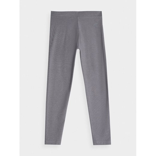 4F Legginsy 4FJAW23TTIGF093 Szary Slim Fit ze sklepu MODIVO w kategorii Spodnie dziewczęce - zdjęcie 182641290