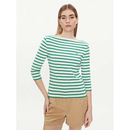 Tommy Hilfiger Bluzka New Cody WW0WW40589 Zielony Slim Fit ze sklepu MODIVO w kategorii Bluzki damskie - zdjęcie 182641393