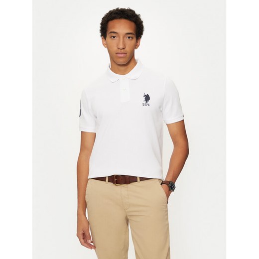 U.S. Polo Assn. Polo MUP3313 Biały Regular Fit ze sklepu MODIVO w kategorii T-shirty męskie - zdjęcie 182641533