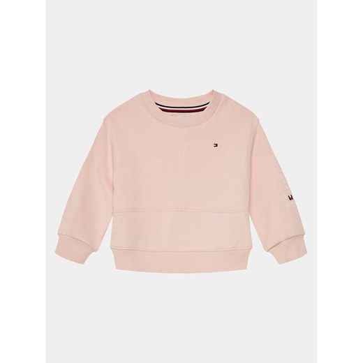 Tommy Hilfiger Bluza Essential Cnk Sweatshirt KG0KG08094 Różowy Regular Fit ze sklepu MODIVO w kategorii Bluzy dziewczęce - zdjęcie 182641613