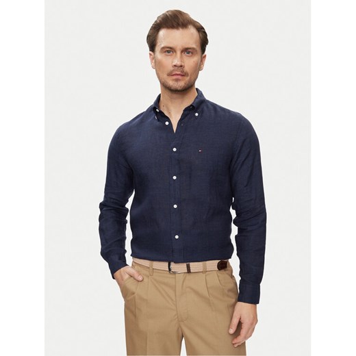 Tommy Hilfiger Koszula MW0MW34602 Granatowy Regular Fit ze sklepu MODIVO w kategorii Koszule męskie - zdjęcie 182641620