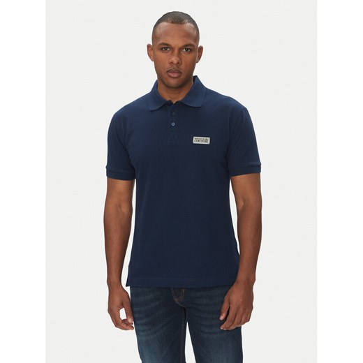 Versace Jeans Couture Polo 78GAGT08 Granatowy Regular Fit ze sklepu MODIVO w kategorii T-shirty męskie - zdjęcie 182641711