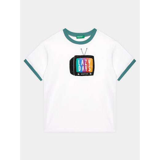 United Colors Of Benetton T-Shirt 3096C10HI Biały Regular Fit ze sklepu MODIVO w kategorii T-shirty chłopięce - zdjęcie 182641722