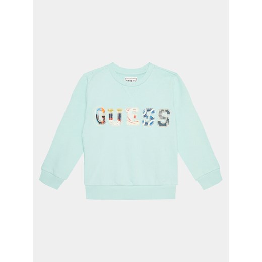 Guess Bluza N4GQ04 KA6R3 Niebieski Regular Fit ze sklepu MODIVO w kategorii Bluzy dziewczęce - zdjęcie 182641821