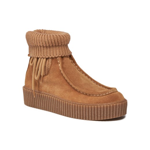 Weekend Max Mara Botki Juglas 2357960934600 Brązowy ze sklepu MODIVO w kategorii Botki - zdjęcie 182641944
