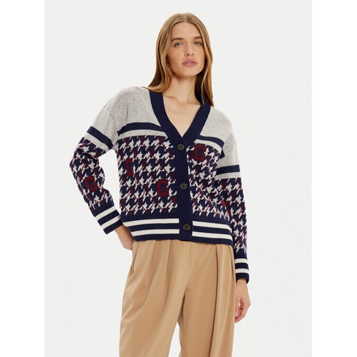Gant Kardigan 4805275 Granatowy Regular Fit ze sklepu MODIVO w kategorii Swetry damskie - zdjęcie 182641960