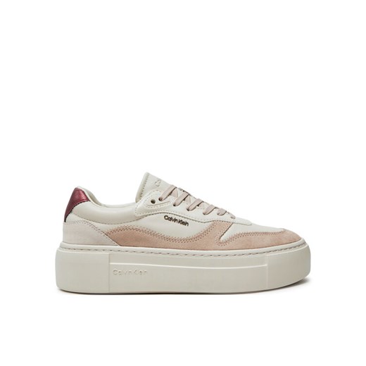 Calvin Klein Sneakersy Ff Cupsole Lace Up W/Ml Mix M HW0HW02125 Beżowy ze sklepu MODIVO w kategorii Buty sportowe damskie - zdjęcie 182641963